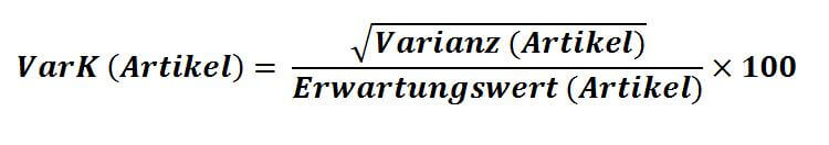 XYZ-Analyse Formel für Variationskoeffizent